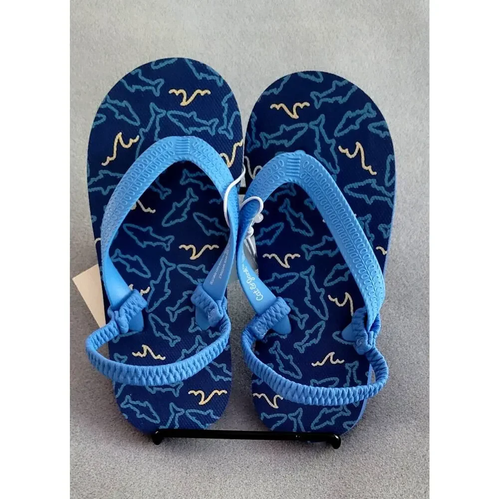 CAT & JACK Toddler Adrian Sandals/Flip Flops w/Back Elastic Strap-Sz 9/10 New!
